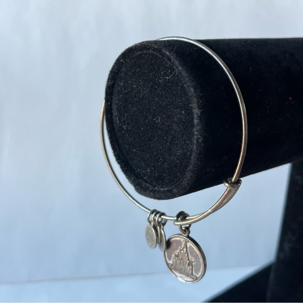Alex and Ani Walt Disney World Silver Tone Charm Bracelet Cinderella Castle